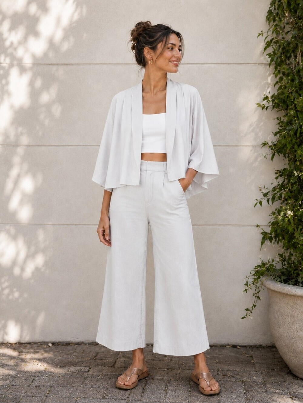 Alice + Olivia Off White Crepe Satin Lined Cape Jacket Overlay Open Front S